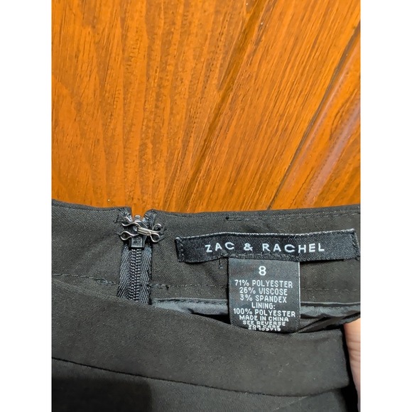 ZAC & RACHEL  Black Skirt Scalloped Layered Sz 8 Evening Special Occasion Lined - Picture 4 of 8